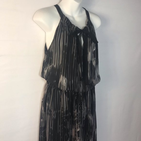 Elie Tahari York Silk Tie Neck Blouson Maxi Dress - Picture 5 of 8
